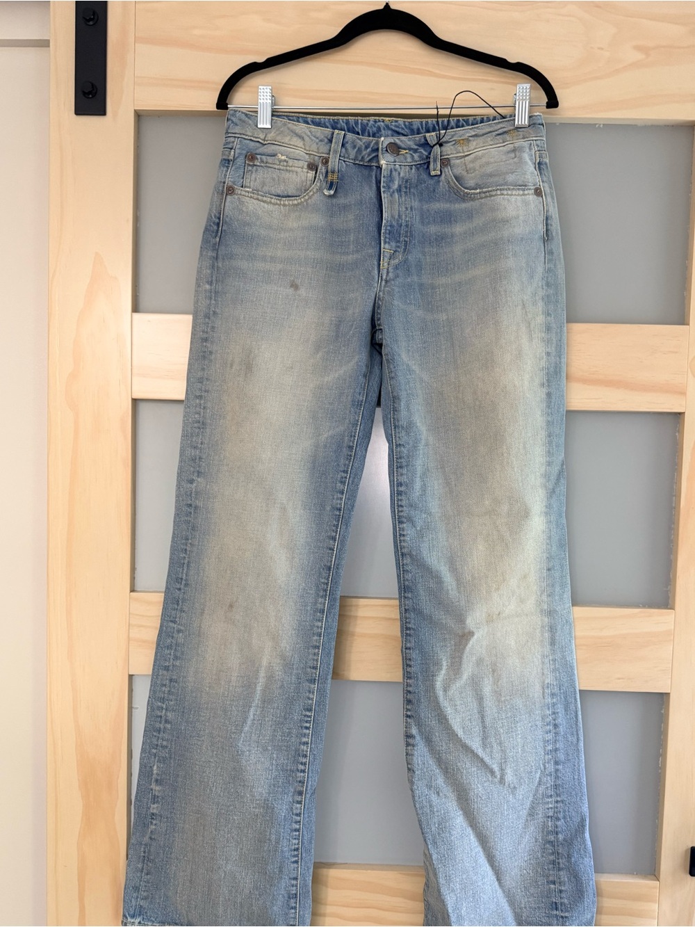 R13 Effie Jeans Size 27 Bass Blue Distressed Straight Leg NWOT